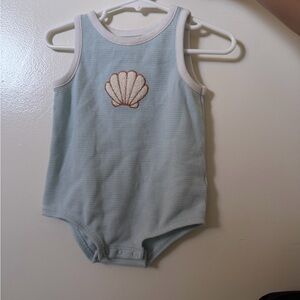 Cloud Island Blue Bodysuit with Shell Design